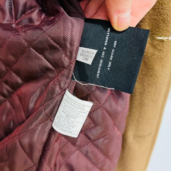 Cole Haan Signature Men's Button Up Wool Coat Size Large Color Camel - Picture 9 of 16